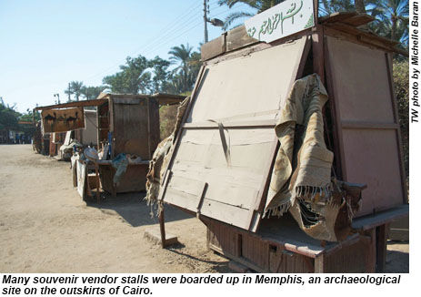 Vendor stalls in Memphis, outside of Cairo.