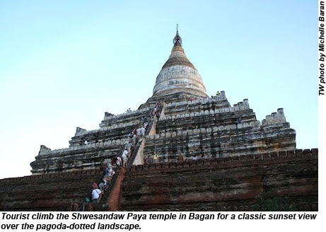 Shwesandaw Paya temple in Bagan, Myanmar.