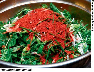 the ubiquitous kimchi.