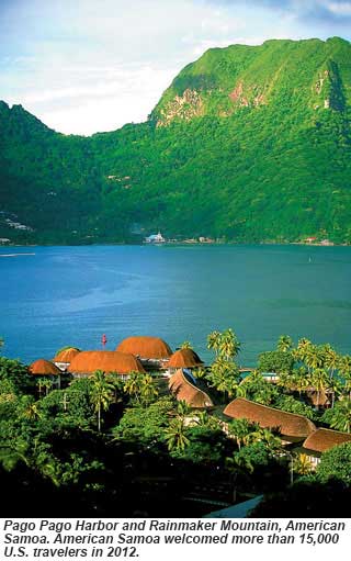 Pago Pago Harbor and Rainmaker Mountain, AmericanS amoa