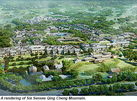 A rendering of Six Senses Qing Cheng Mountain.