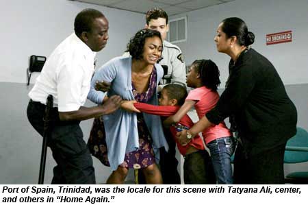 Port of Spain, Trinidad, was the locate for this scene with Tatyana Ali, center, and others in Home Again.