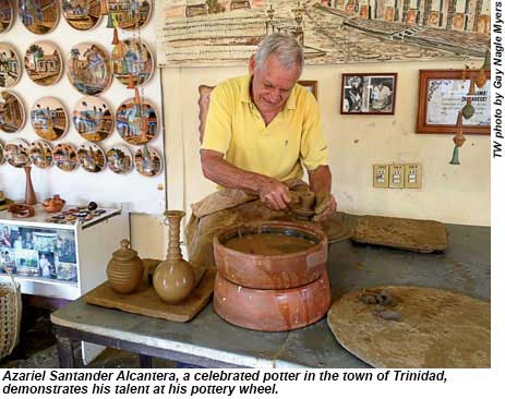 Azariel Santander Alcantera, a celebrated potter in Trinidad, Cuba.