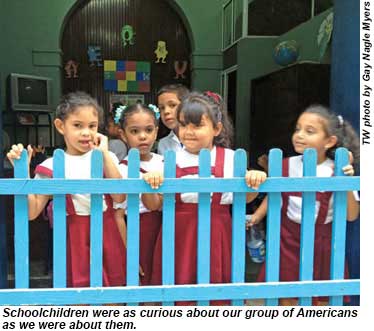 Schoolchildren were just as curious about our group of Americans as we were about them.
