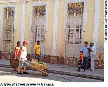 A typical street scene in Havana.