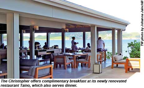 Hotel Christopher offers complimentary breakfast at its newly renovated Taino restaurant, which also serves dinner.