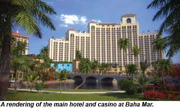 A rendering of the main hotel and casino at Baha Mar