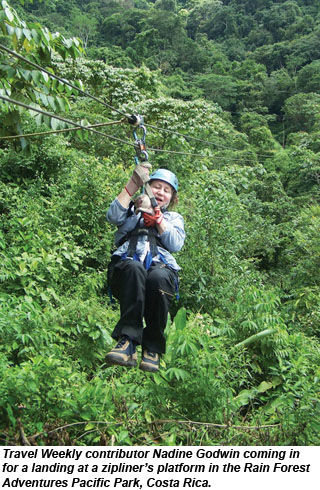 Nadine Godwin zipping through the forest