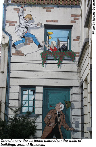 Brussels wall cartoon