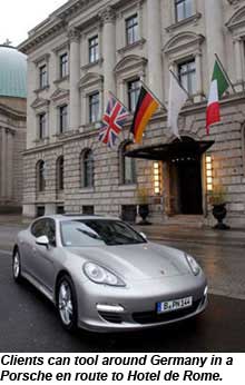 Porsche in front of Hotel de Rome
