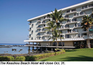 Keauhou Beach Hotel will close Oct. 31.