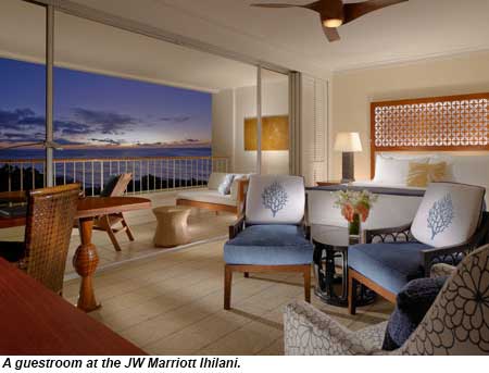 A guestroom at the JW Marriott Ihilani.