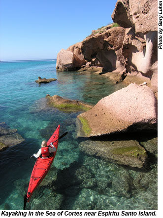 Kayaking off Sea of Cortes