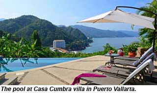 The pool at Casa Cumbra villa in Puerto Vallarta.