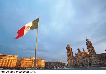 The Zocalo in Mexico City.