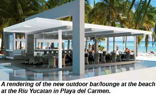 rendering of the beach bar at Riu Yucatan