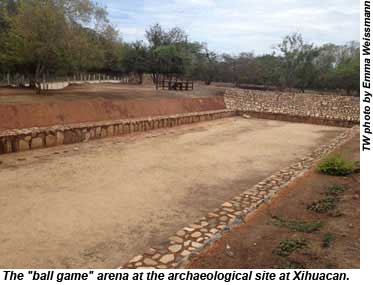 The ball game arena at Xihuacan.
