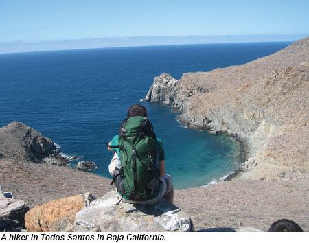 Hiker in Todos Santos in Baja California.