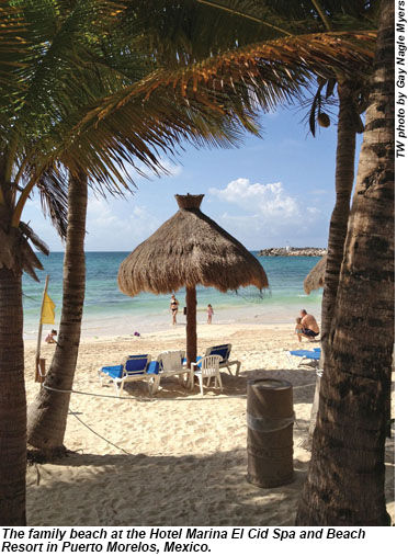 The family beach at Hotel Marina El Cid.