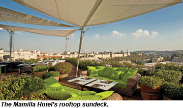 Mamilla Hotel rooftop sundeck