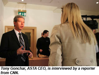 Tony Gonchar during CNN interview
