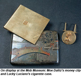 Mob Museum, items from Moe Dalitz and Lucky Luciano