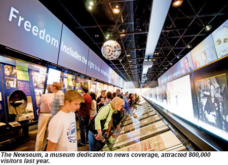 The Newseum attracted 800,000 visitors in 2013.