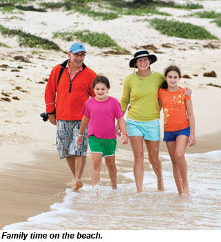 Family time on the beach
