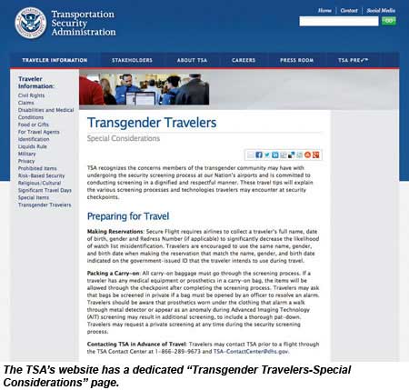TSA Transgender Travelers Site