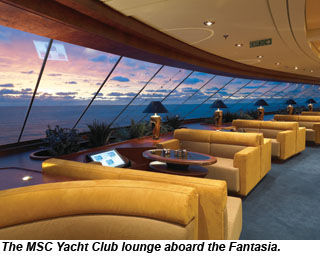 The Yacht Club lounge on the Fantasia