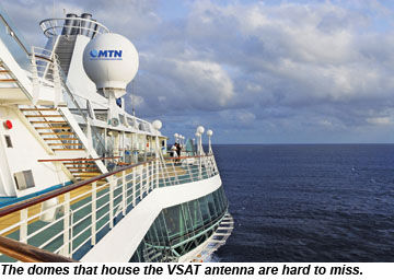 VSAT antenna on cruise ship