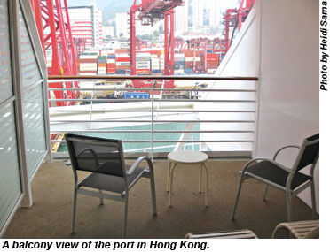 Voyager of the Seas balcony view Hong Kong