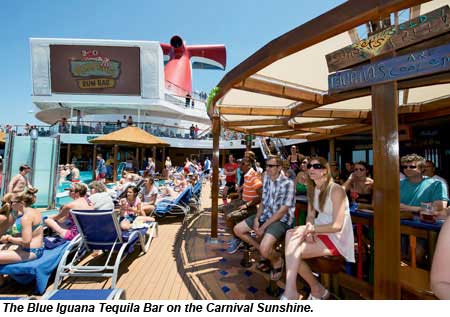 The Blue Iguana Tequilla Bar on the Carnival Sunshine.