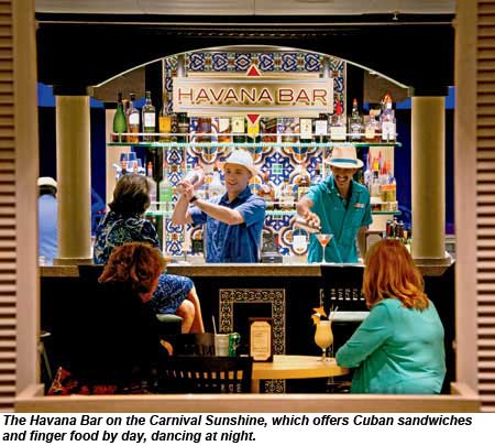 The Havana Bar on the Carnival Sunshine.