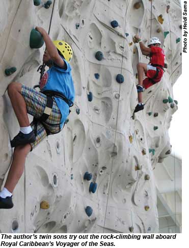 Voyager of the Seas rock climbing kids