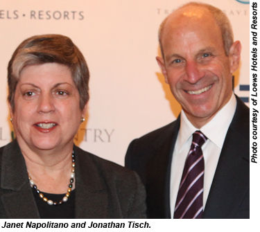 Janet Napolitano and Jonathan Tisch