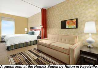 Guestroom at Home2Suites, Fayetville