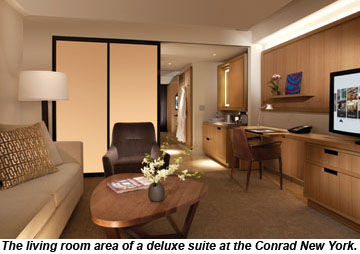 Conrad New York, suite living room