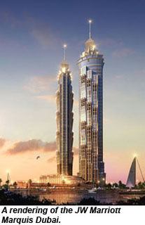 A rendering of the JW Marriott Marquis Dubai