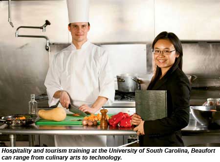 Hospitality and tourism training at the University of South Carolina, Beaufort can range from culinary arts to technology.