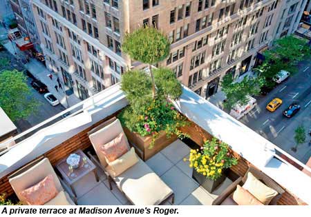A private terrace at the Roger.