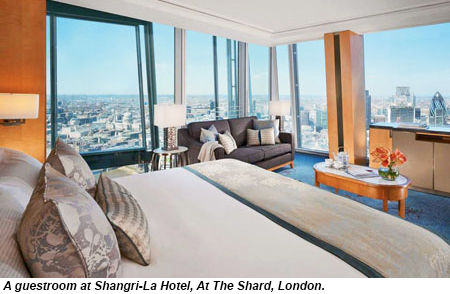 A room at the Shangri-La Hotel, at The Shard, London.