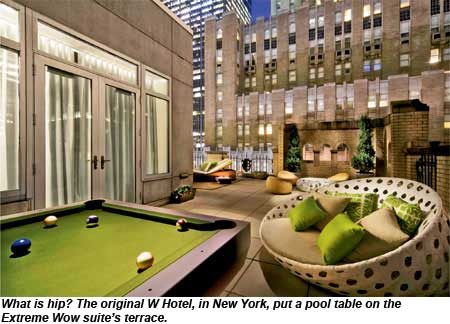 The terrace of the Extreme Wow suite at the W New York.