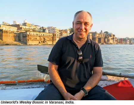 Uniworlds Wesley Bosnic in Varanasi, India.