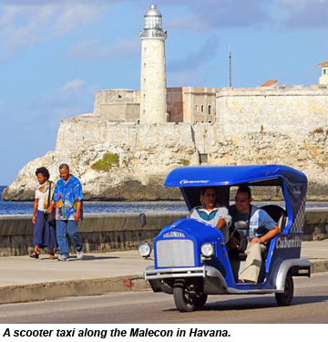 Cuba scooter taxi