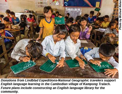 Children at a school in the Cambodian village of Kampong Tralach.