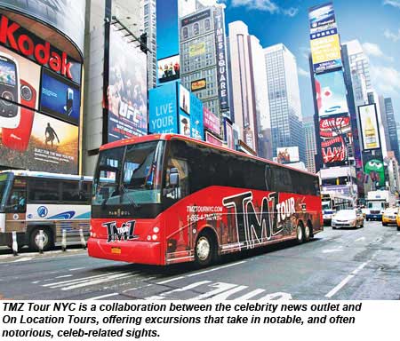 TMZ Tour NYC is a collaboration between the celebrity news outlet and On Location Tours.