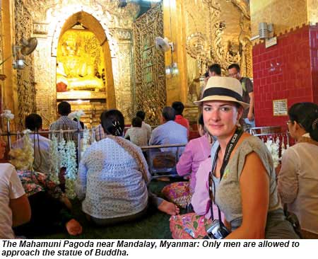 The Mahamuni Pagoda near Mandalay, Myanmar.
