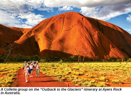 A Collette group on an itinerary taking in Ayers Rock in Australia.