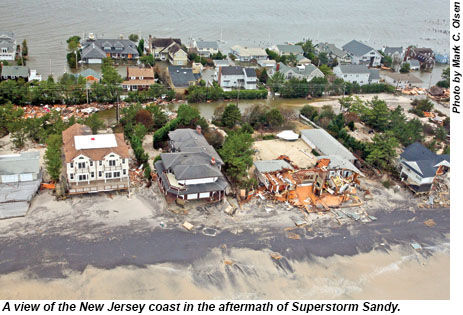 A view of the New Jersey coast in the aftermath of Superstorm Sandy.